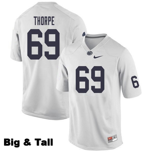 NCAA Nike Men's Penn State Nittany Lions C.J. Thorpe #69 College Football Authentic Big & Tall White Stitched Jersey UID8598HQ